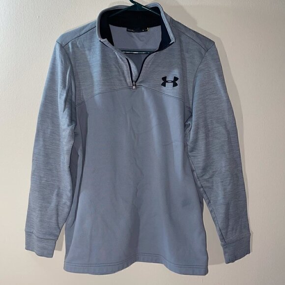 Under Armour Jacket Fleece Lightweight Pullover Quarter 1/4th Zip Cold Gear Top - Picture 2 of 9